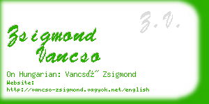 zsigmond vancso business card
